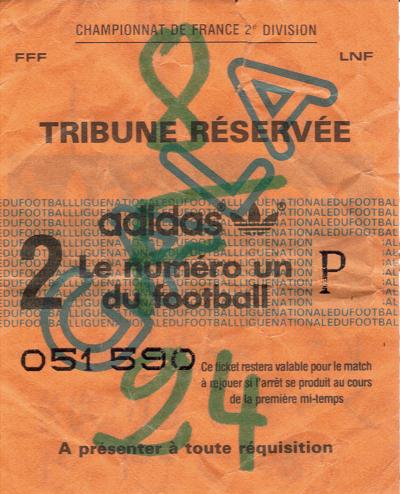 Billet 1983_1984 - Barrage retour match2 - Racing Club de Paris 5-1 Nice (Stade Yves du Manoir le 10/05/1984)