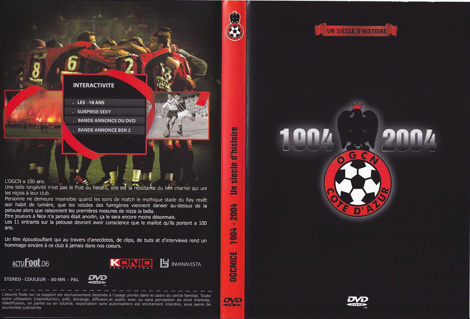 DVD OGC NICE 1904-2004 Un Siècle d`Histoire