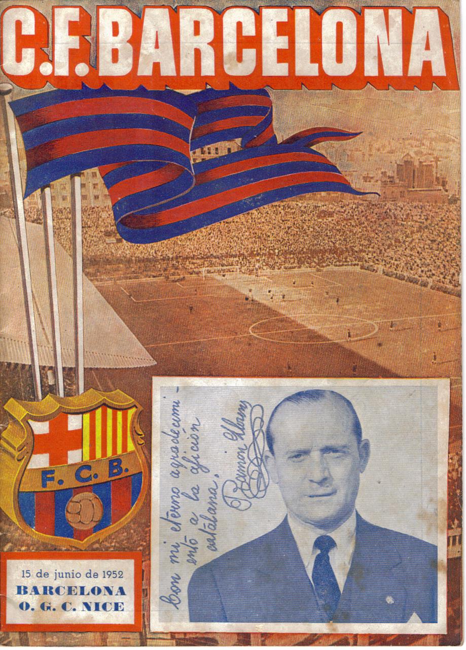 Prog 1951_1952 - Finale Coupe Latine - FC Barcelone 1-0 Nice (Stade de Colombes le 15/06/1952)