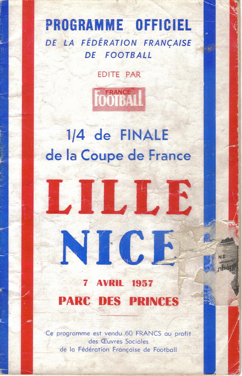 Prog 1956_1957 - Quart de finale CdF - Lille-Nice
