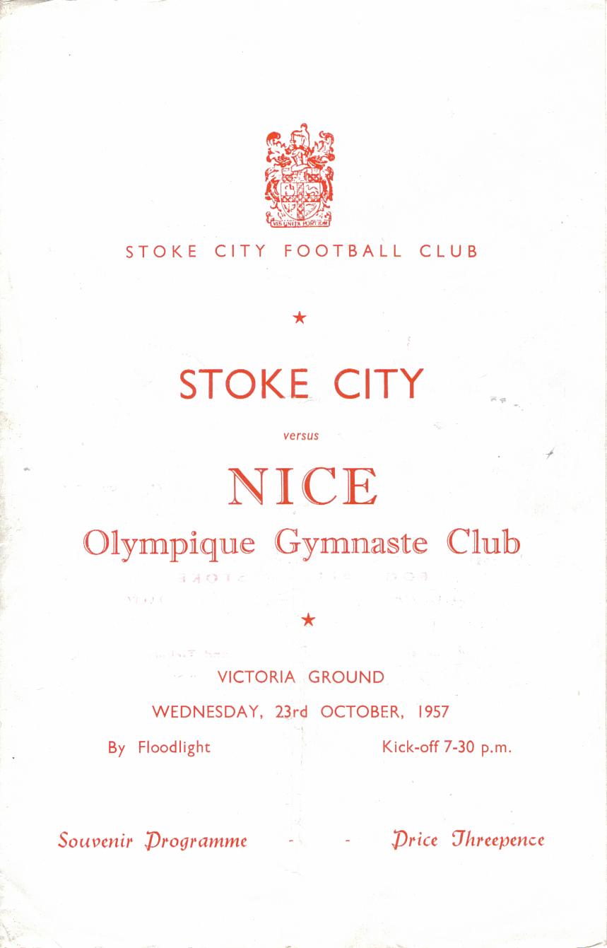Prog Stoke City-Nice Amical 57/58