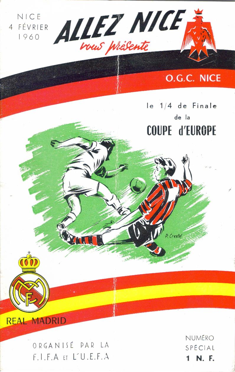 Prog 1959_1960 - Quart de finale C1 aller - Nice 3-2 Real Madrid (Stade du Ray le 04/02/1960)