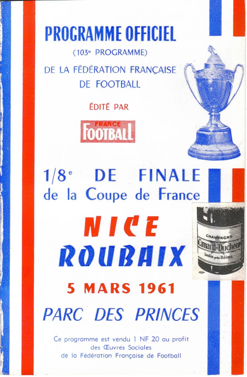 Prog 1960_1961 - Huitième de finale CdF - Nice-Roubaix
