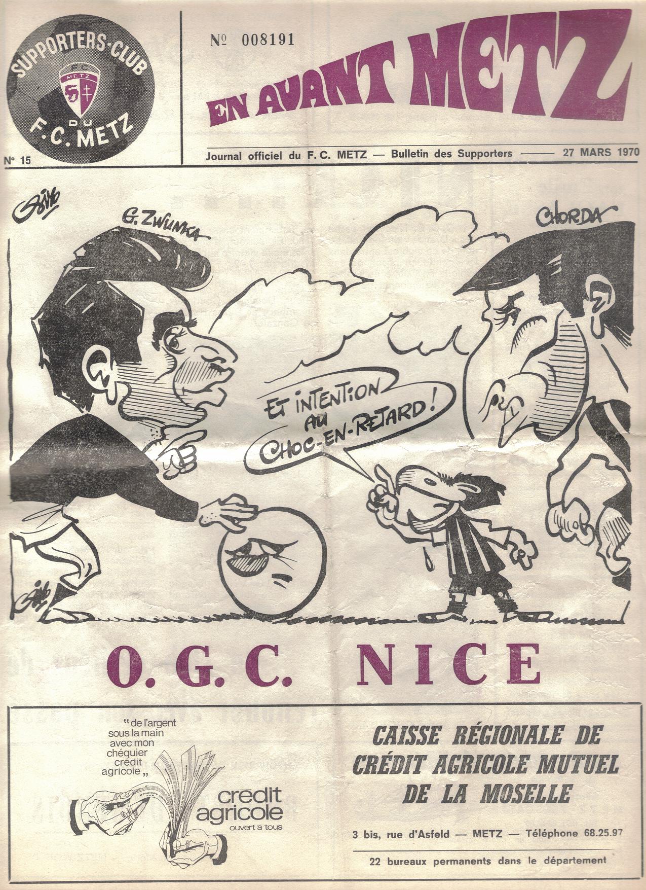 Prog 1969_1970 - Huitième de finale CdF retour - Metz-Nice