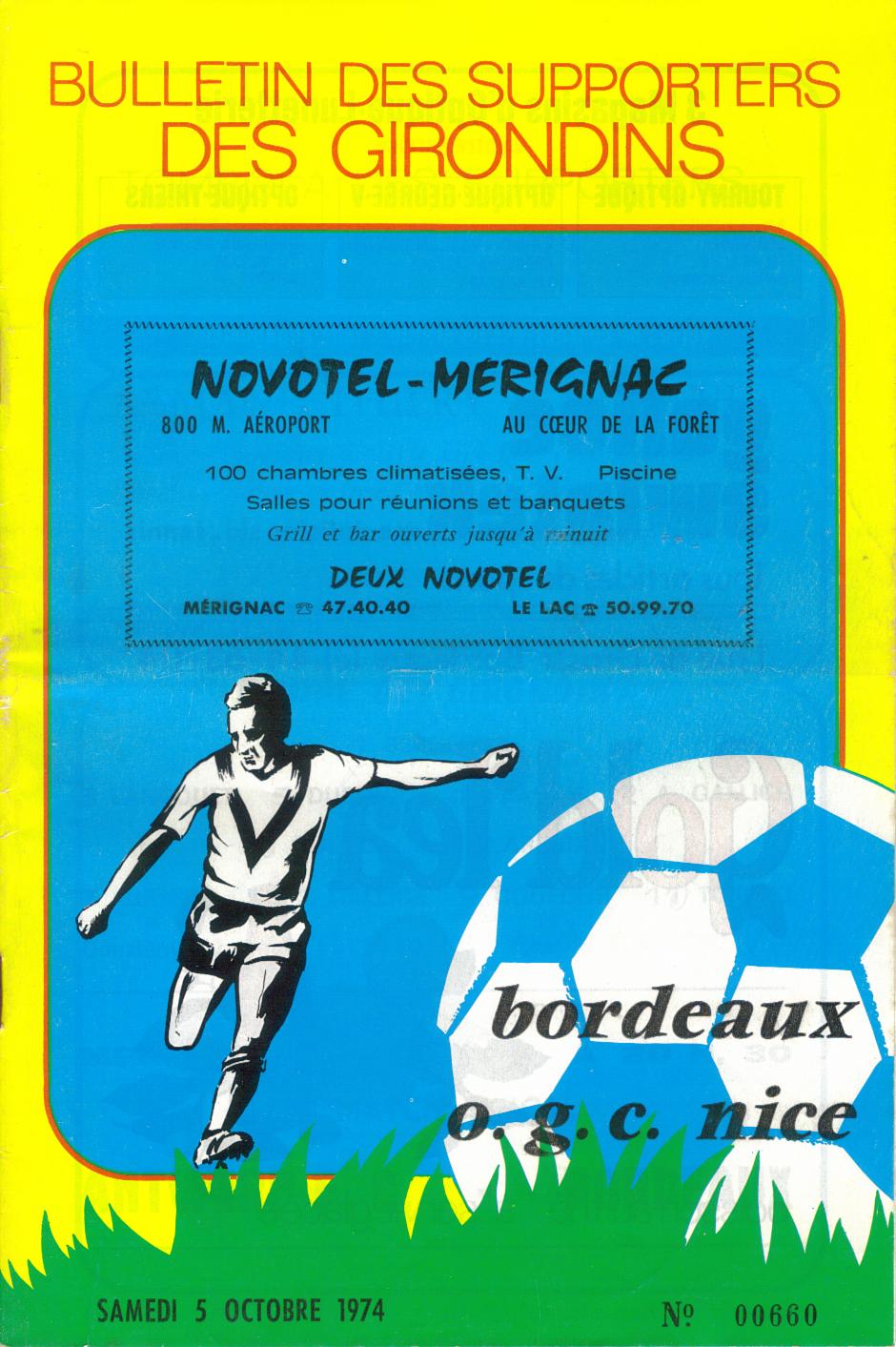 Prog Bordeaux-Nice 74/75