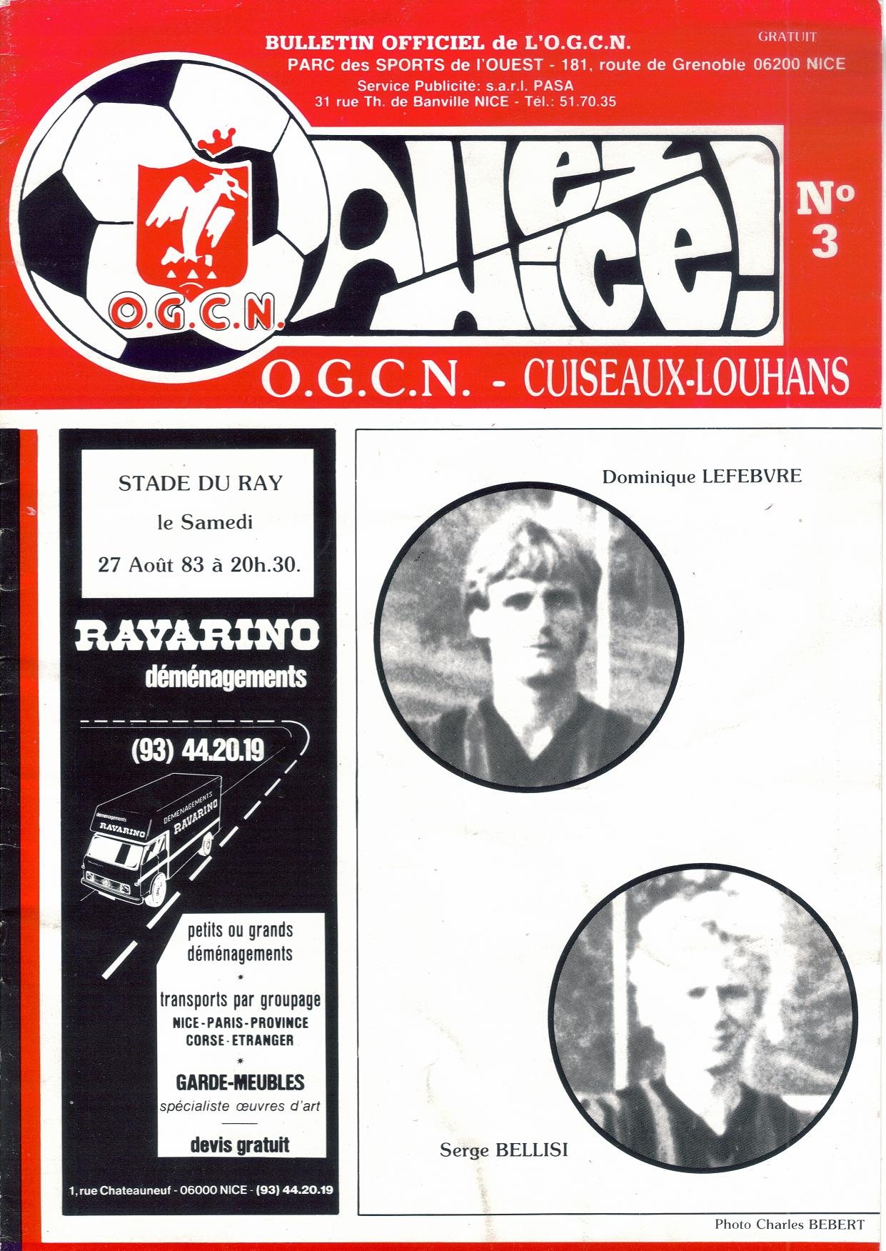 Prog 1983_1984 - 07è journée D2 Gpe A - Nice-Cuiseaux-Louhans