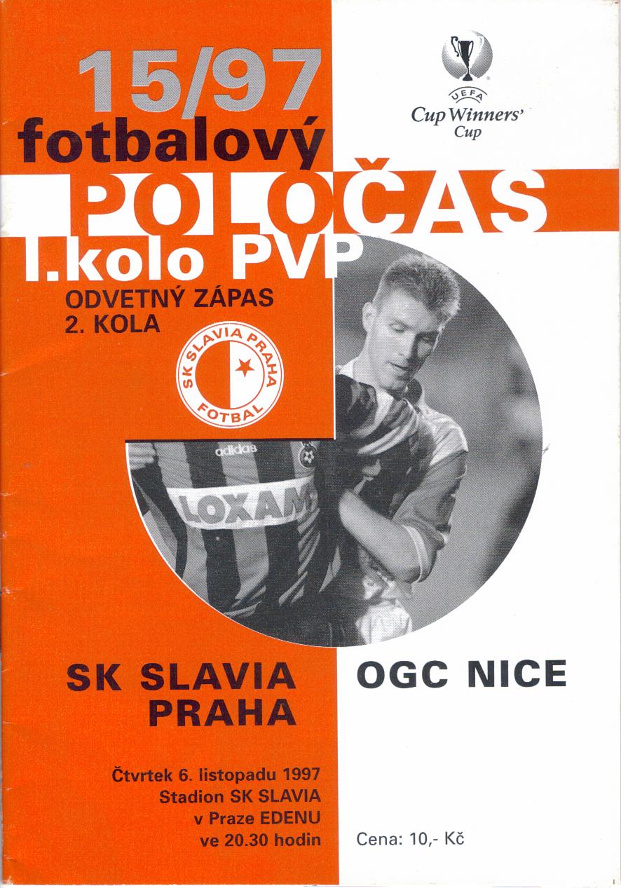 Prog 1997_1998 - 8è de finale C2 retour - Slavia Prague 1-1 Nice (Stade Eden le 06/12/1997)