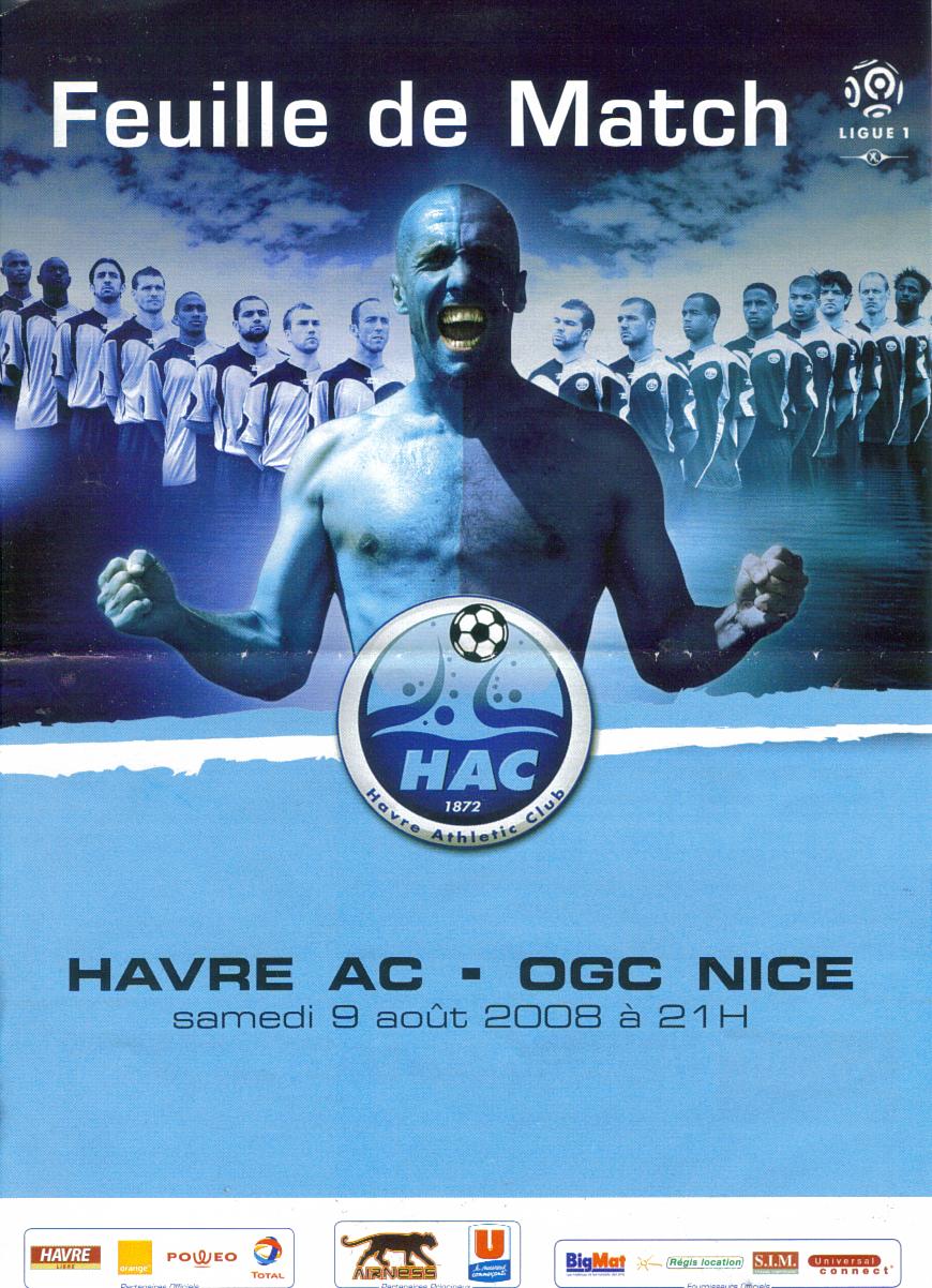 Prog 2008_2009 - 01è journée L1 - Le Havre 1-0 Nice (Stade Jules Deschaseaux le 09/08/08)