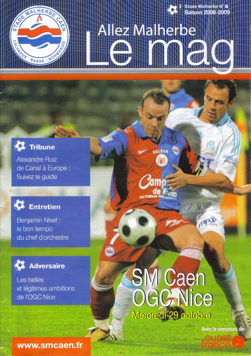 Prog 2008_2009 - 11è journée L1 - Caen 1-1 Nice (Stade Michel d'Ornano le 29/10/08)