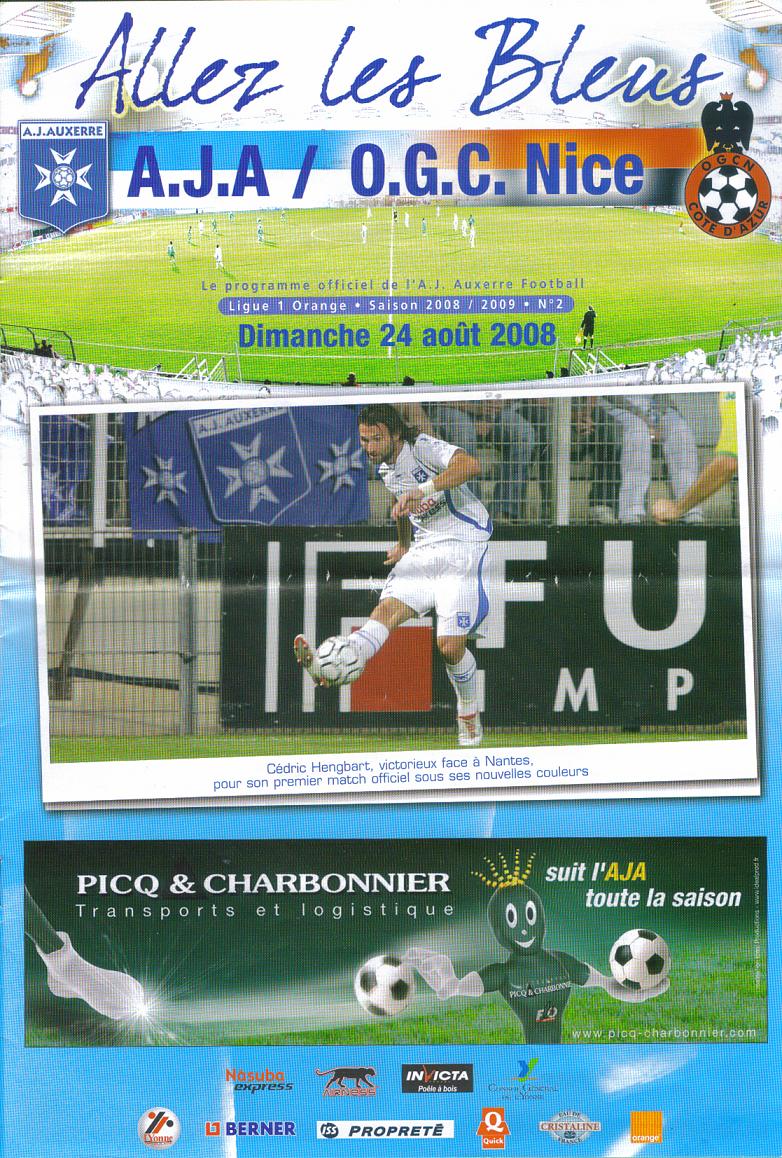 Prog 2008_2009 - 03è journée L1 - Auxerre 0-1 Nice (Stade Abbé Deschamps le 24/08/08)